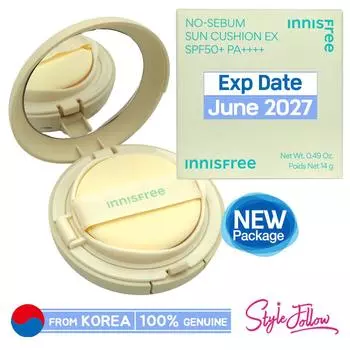 [INNISFREE] Солнцезащитный кушон No Sebum 15 г (SPF50 + / PA ++++) 1pc + Sample Gifts