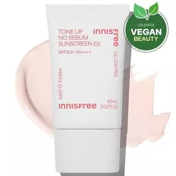 Innisfree Tone Up No Sebum Sunscreen EX SPF50+ PA++++ корейская косметика