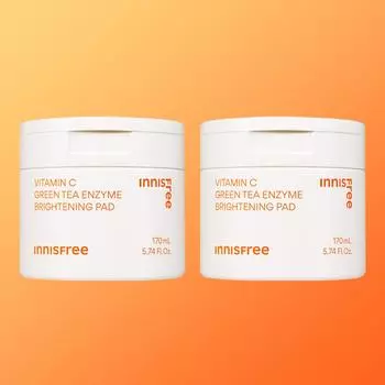 Innisfree Тонизирующие салфетки Vita C Green Tea Enzyme Blemish, 60 листов x 2 (всего 120 листов), Корейская косметика