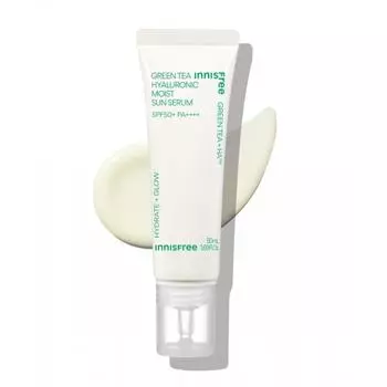 Innisfree Увлажняющая солнцезащитная сыворотка с гиалуроновой кислотой и зеленым чаем Spf50+ Pa4+ 50 мл FREE