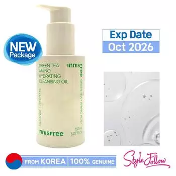 [INNISFREE] Увлажняющее очищающее масло с аминокислотами зеленого чая 150 мл 1pc + Sample Gifts