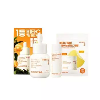 Innisfree Vita C Сыворотка с ферментами зеленого чая 30 мл (+20мл + прокладки Vita C 10 шт.)