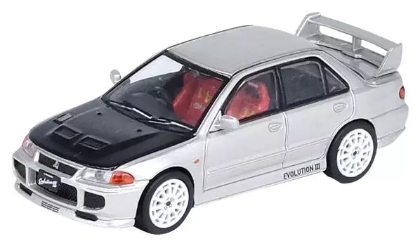 Inno Models Mitsubishi Lancer Evolution III Bonnet Finished Product 1/64 Silver/Carbon серебряный