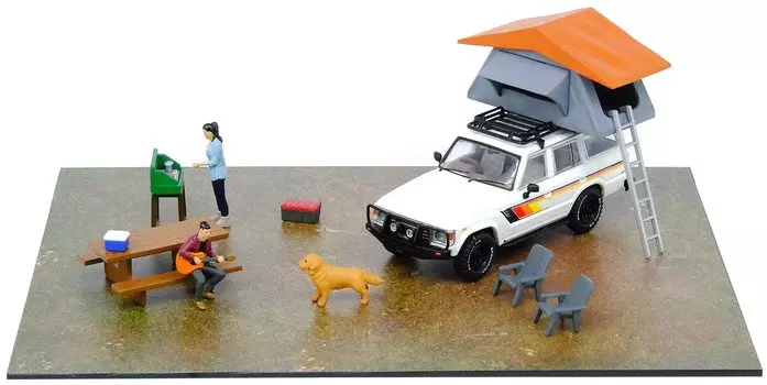 Inno Models Toyota Land Cruiser FJ60 Auto Camp Diorama Готовый продукт 1/64 DIO64-002