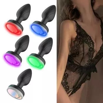 Инновационная анальная пробка с мигающим светом, перезаряжаемая, вызывает эмоции A