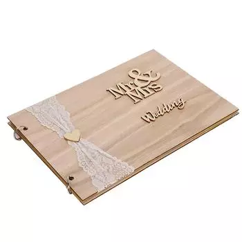 Инновационная деревянная гостевая книга для свадьбы, альбом для украшения помолвки, тип 3