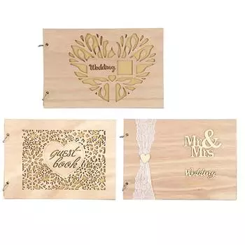 Инновационная деревянная гостевая книга для свадьбы, альбом для украшения помолвки Type 1