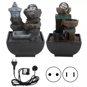 Инновационная смола Крытый настольный светодиодный фонтан орнамент для украшения домашнего офиса Type 9116 EU