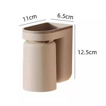 Инновационная зубная щетка без полок без перфорации легкая роскошная чаша для ополаскивания полости рта настенный ящик для хранения в ванной комнате коричневый