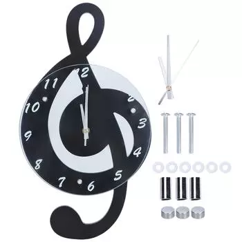 Инновационные электронные настенные часы с музыкальной нотой, модные бесшумные кварцевые часы для детской комнаты