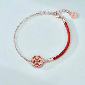 Инновационные ювелирные изделия из натурального красного агата Guochao Benming Year Red Rope Palace, женский браслет из серебра 925 пробы