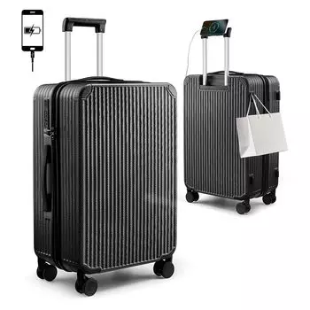 Инновационный чемодан для переноски, чехол для переноски, стопор для переноски, сумка для переноски, моно-крючок, USB-порт для зарядки, вращение на 360 градусов, TPE, легкие ролики, для путешествий за границу, внутренние