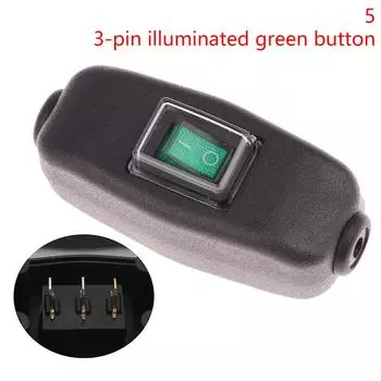 Инновационный и практичный водонепроницаемый и пыленепроницаемый AC250V 10A 2-контактный 3-контактный черный тип лодки Светодиодный индикатор включения/выключения Встроенный шнуровой переключатель