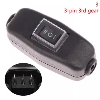 Инновационный и практичный водонепроницаемый и пыленепроницаемый AC250V 10A 2-контактный 3-контактный черный тип лодки Светодиодный индикатор включения/выключения Встроенный шнуровой переключатель