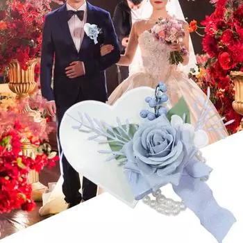 Инновационный свадебный корсаж, привлекательная декоративная ткань A светло-синий