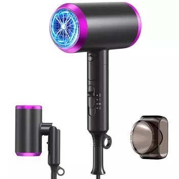 Инновация Волосы Большой Воздух Быстрый Отрицательный Ион Волосы 3 Уровня Предотвращения Перегрева Воздуха Поставляется со Складным Феном Для Использования [Модель 2024] Сушилка,