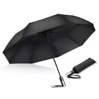 iNNZEE Большой складной автоматический обратный складной Ветер Ветер Вода Тефлон складной УФ-свет и тепло Может использоваться в солнечную или дождливую погоду Для дождливой Для Для сильной чёрный