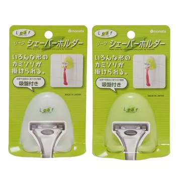 INOMATA Держатель для бритвы на присоске в виде листа Зеленый / Белый зелёный