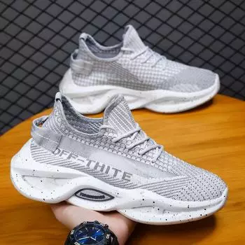 Иностранные товары, большие размеры, мужская обувь, сетчатые кроссовки, корейская версия, увеличивающие рост, мужские туфли на платформе, спортивная модная обувь 40 чёрный