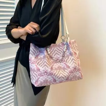 Иностранный стиль, мода, большая вместимость, повседневная художественная маленькая свежая простая персонализированная сумка, модная повседневная сумка-тоут