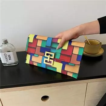 Иностранный тренд повседневная модная сумка-клатч простая ретро сумка-конверт 2024 летняя новая модная простая женская сумка чёрный