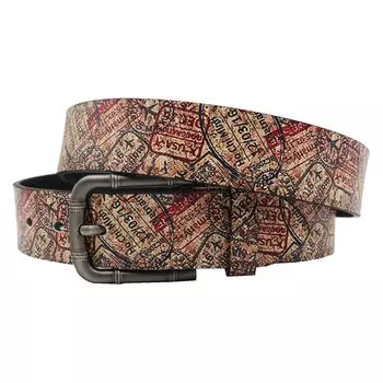 Иностранный трендовый граффити ПУ принтованный ремень дизайн полный панк пряжка ремень 105cm красный