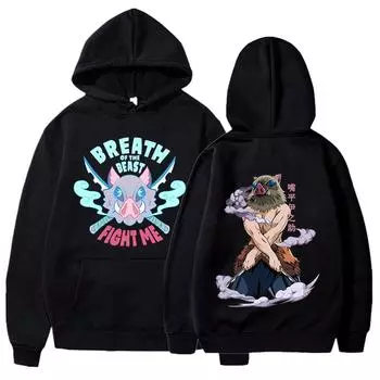 Inosuke Hashibira Inosuke Printed Hooded Hooded Hoody Autumn Fleece Women Men Harajuku Anime Hoodie Fleece Loose Casual Hoodies M белый