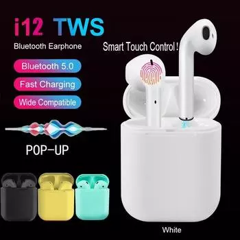 Inpods I12 TWS Наушники Super HIFI Стерео Surround Bass Наушники Беспроводные наушники Bluetooth V5.0
