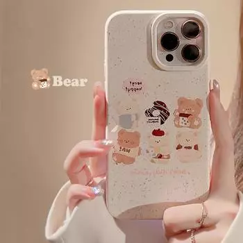 Ins 2023 милый мягкий силиконовый чехол с изображением медведя, печенья, счастливого мультфильма, чехол для телефона Iphone 13 12 Mini Xsmax Xr X 7 8 Plus 11 14 Pro Max for iphone 7 8