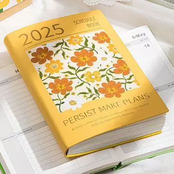 INS 2025 Планировщик расписания Блокнот 12 месяцев Офисный планировщик работы Школа зелёный