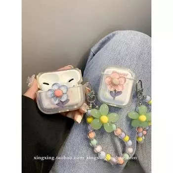 Ins 3D милые цветочные чехлы для Apple Airpods Pro 2nd Bluetooth наушники чехол для AirPods 1 2 3 защитный чехол брелок для девочек for Airpods 1or 2