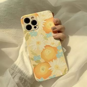 Ins Art Картина Маслом Цветы Чехол Для Телефона Кожаный Капа Conque Для Iphone 13 12 Mini 11 Pro Max 7 8 Plus X Xr Xs Max Летний Чехол for iphone X XS