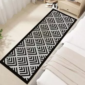 INS Bedroom Carpet Soft Bedside Rugs for Bedroom Floor Mat Living Area Rug Geometric Carpet Anti-Slip Home Decoration S 40x60cm