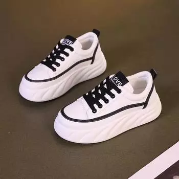 INS белые туфли для студентов, корейский стиль, женская модная весенняя новая дышащая повседневная обувь с толстой подошвой, увеличивающая рост, уличная стрельба Ws809 35