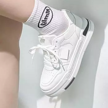 INS белые туфли для студентов, модные весенние женские кроссовки в корейском стиле, новые дышащие кроссовки для маффинов на платформе, женская повседневная обувь для женщин 35