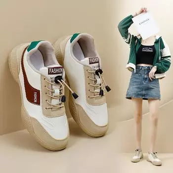 INS Белые туфли для студентов в корейском стиле, женские модные весенние новые туфли на платформе, увеличивающие рост, дышащие повседневные туфли Street Shot B698 35