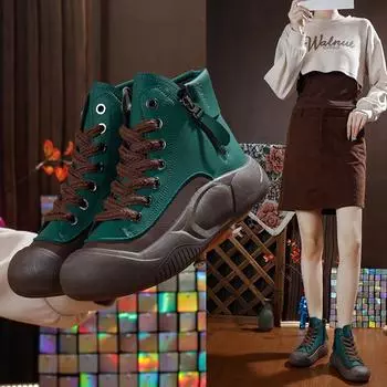 INS белые туфли для студентов, женская модная осенняя обувь в корейском стиле, новая дышащая повседневная обувь на платформе, увеличивающая рост, уличная съемка L1322 35