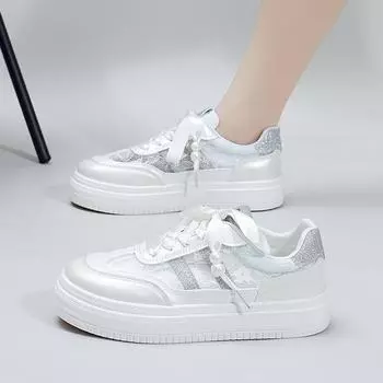 INS белые туфли, женская модная летняя новая дышащая повседневная обувь на платформе, увеличивающая рост 35