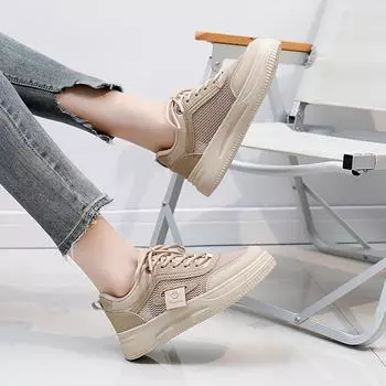 INS белые туфли, женская модная летняя новая дышащая повседневная обувь на платформе, увеличивающая рост 35
