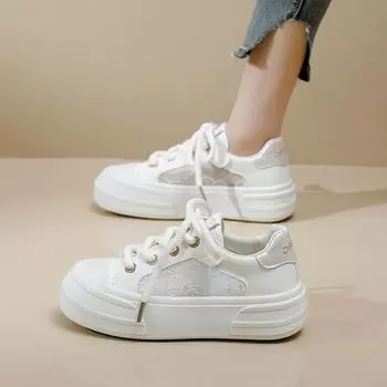 INS белые туфли, женская модная летняя новая дышащая повседневная обувь на платформе, увеличивающая рост 35