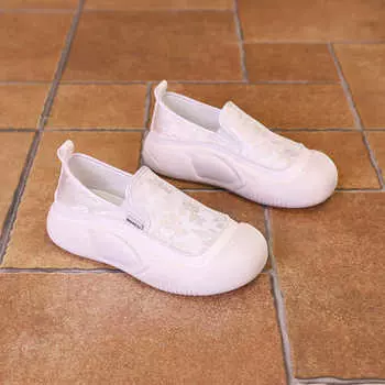 INS белые туфли, женская модная летняя новая дышащая повседневная обувь на платформе, увеличивающая рост 35