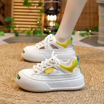 INS белые туфли, женская модная летняя новая дышащая повседневная обувь на платформе, увеличивающая рост 35