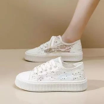 INS белые туфли, женская модная весенняя новая дышащая повседневная обувь на платформе, увеличивающая рост 35