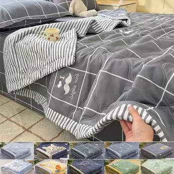 Ins Благоприятное для кожи летнее стеганое одеяло из матового хлопка с кондиционером Летнее свежее студенческое общежитие для одного человека Летнее прохладное одеяло 70X100cm Thin Quilts