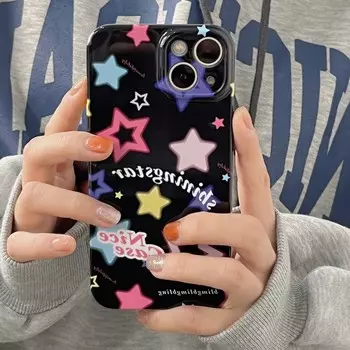 Ins блестящие звезды Blingbling противоударный чехол для телефона для Iphone 14 13 12 11 Promax Pro Max Protector милый мультфильм задняя крышка Капа For iphone 12promax