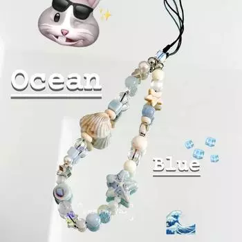 INS Blue Ocean Style Small Fresh Shell Star бисерный ремешок для телефона повседневный милый чехол для мобильного телефона для девочек CCD подвеска брелок ремешок