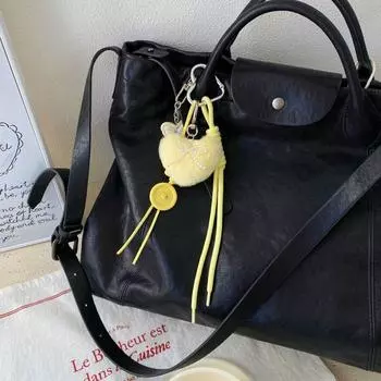 Ins Braided Rope Car Keyrings Handmade Love Heart Backpack Pendant Girls Gift