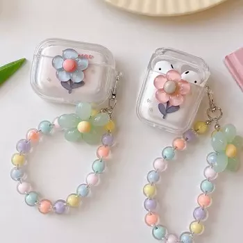 Ins браслет 3d цветок беспроводной Bluetooth чехол для наушников для Apple Airpods 1 2 Pro 2nd 3 мультяшная гарнитура зарядное устройство Капа For Airpods 3 (2021)