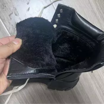 ins британские кожаные мужские ботинки Martin на платформе мужские увеличивающие рост ботинки с инструментами кожаные туфли с застежкой-молнией и высоким верхом 38 чёрный