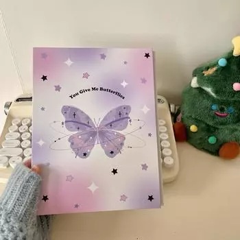 Ins Butterfly A5 Kpop переплет для фотокарточек, фотокарточки, альбом для хранения книг, блокнот «сделай сам», в твердом переплете, повестка дня, корейские канцелярские принадлежности A5 3inch 25sheets dog 1